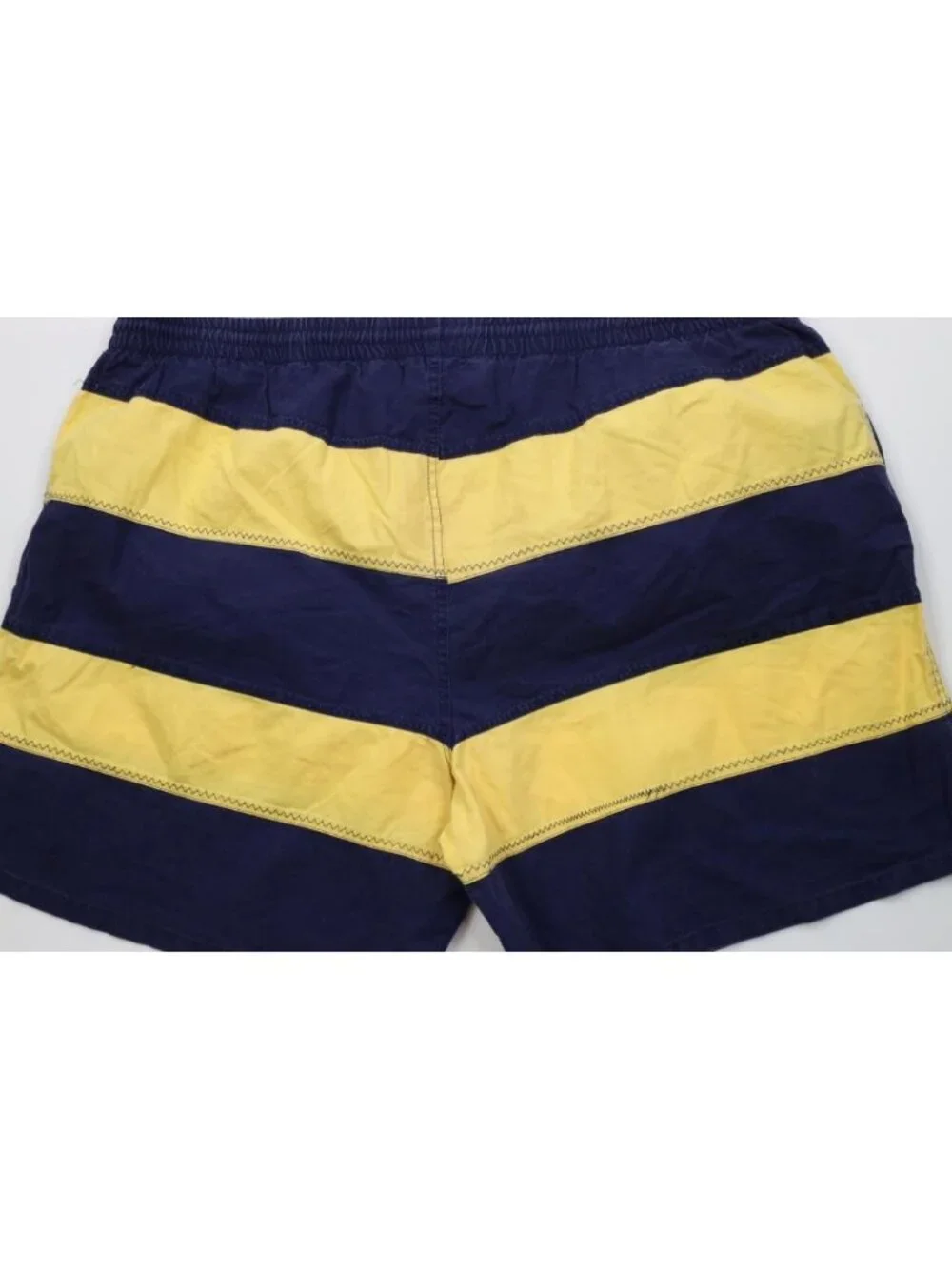 Vtg 90s Streetwear Mens 2XL Faded Striped Color Block Lined Above Knee Shorts